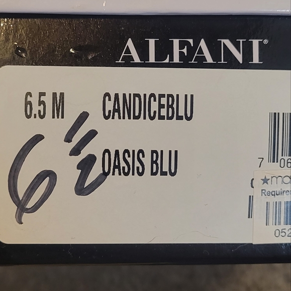 Alfani Espadrille Sling Back Candice Blue Wedges With Gem Detailing Size 6.5 - Picture 4 of 5